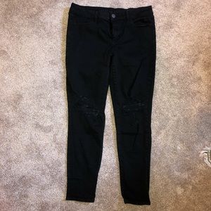 BOGO - AE Distressed black jeggings
